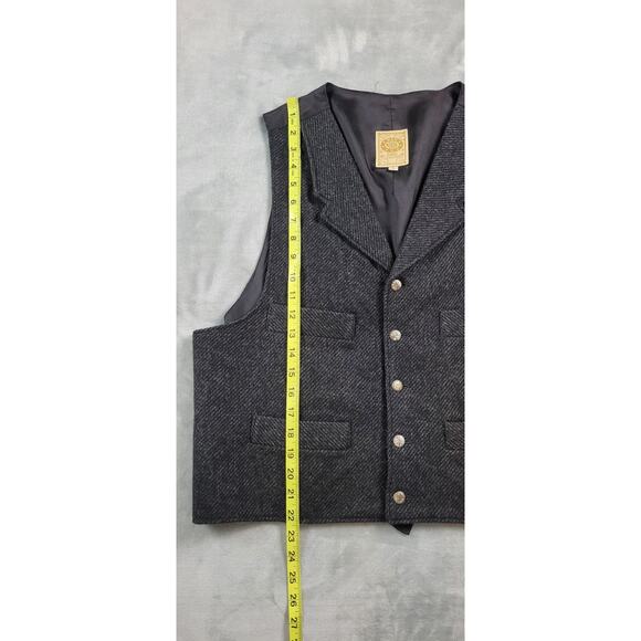 Vintage Wah Maker Wool Vest Mens Large Black Waistcoat western frontier clothing - Picture 7 of 10